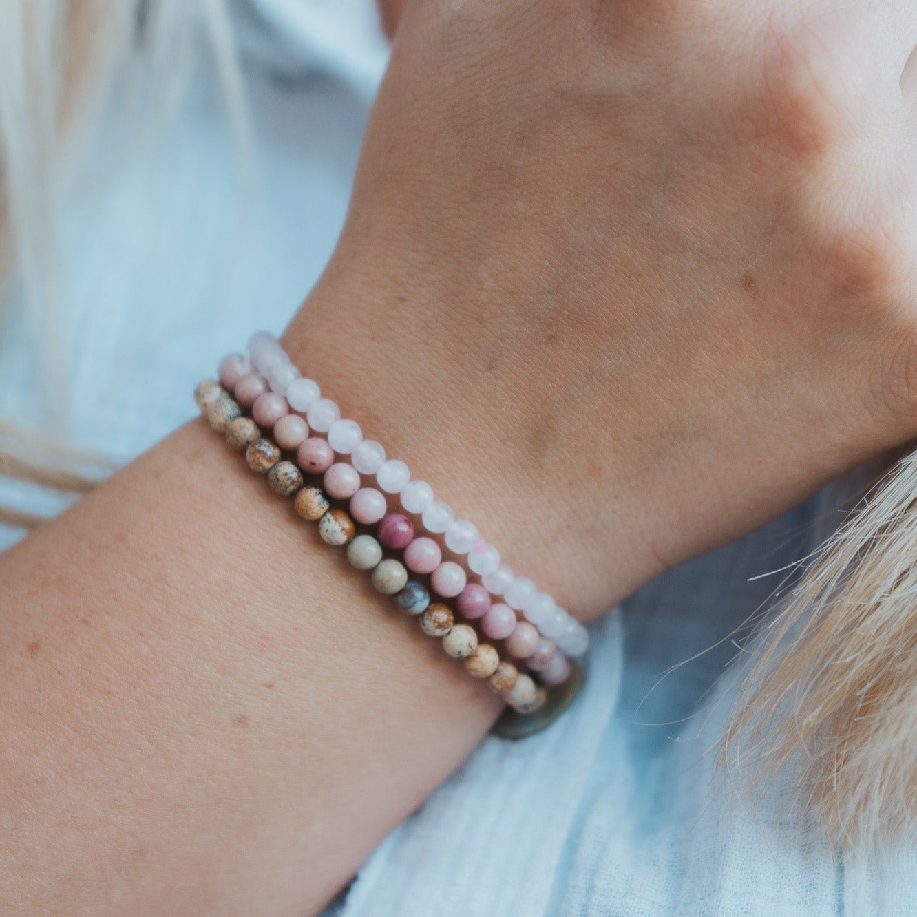 Love & Friendship Gemstone Bracelet Stack