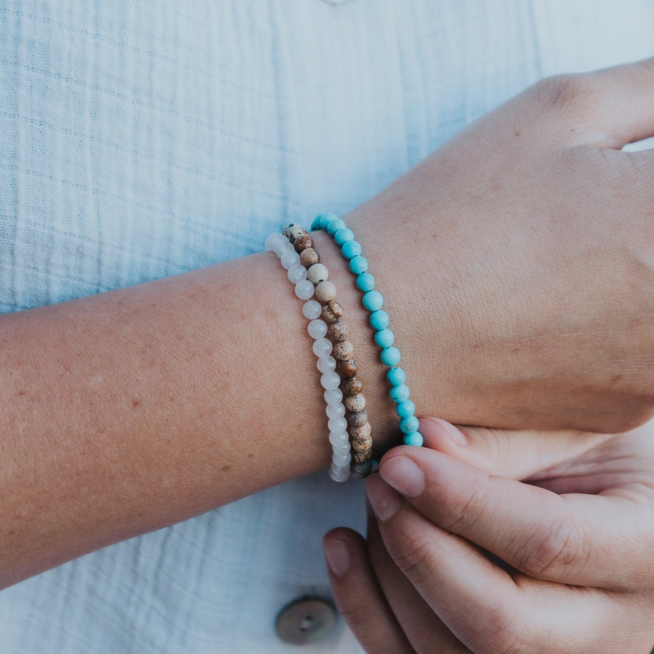 Soothing & Connection Gemstone Bracelet Stack