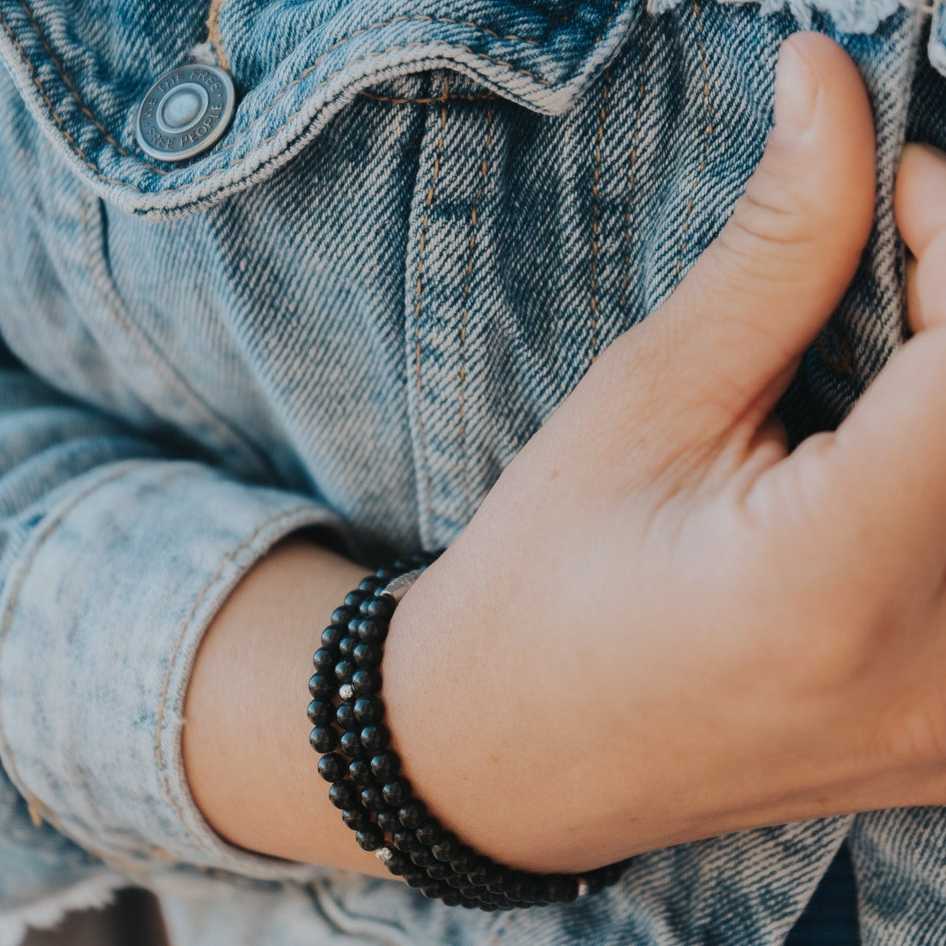 Onyx Gemstone Wrap Bracelet