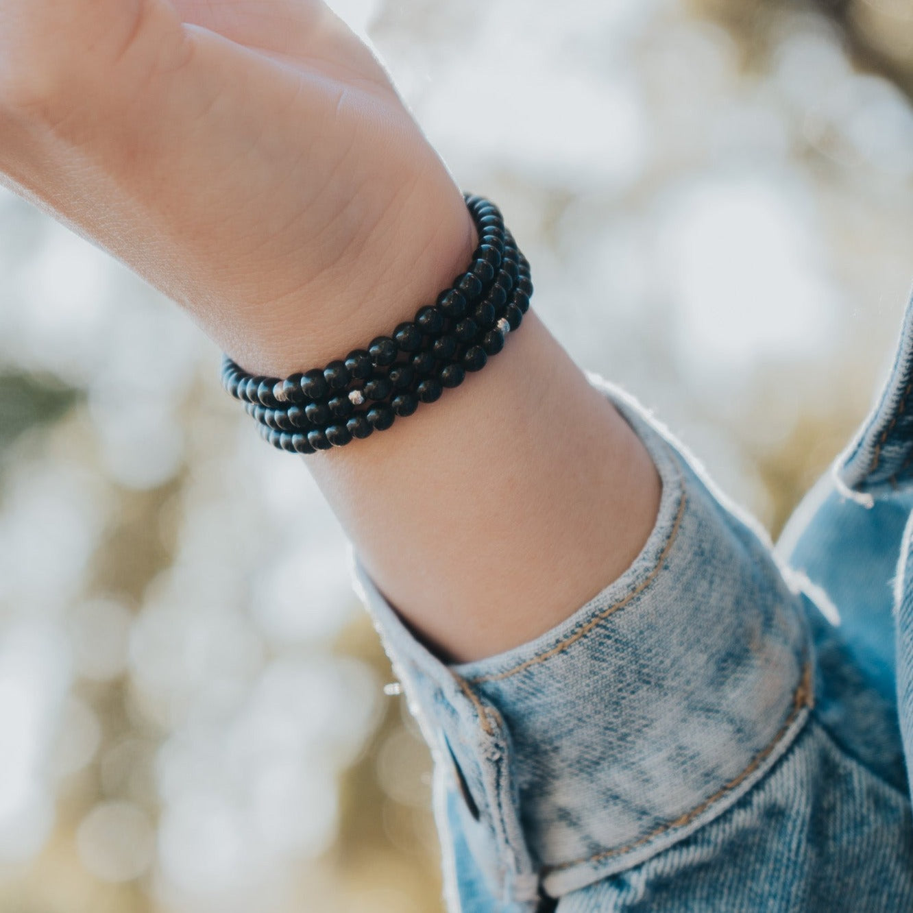 Onyx Gemstone Wrap Bracelet