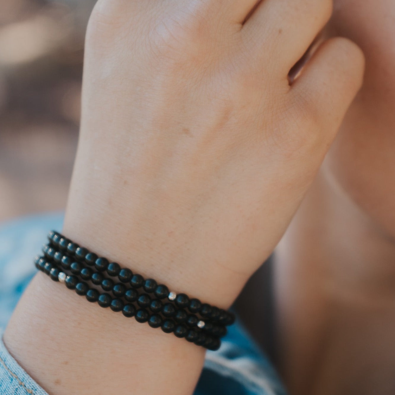 Onyx Gemstone Wrap Bracelet