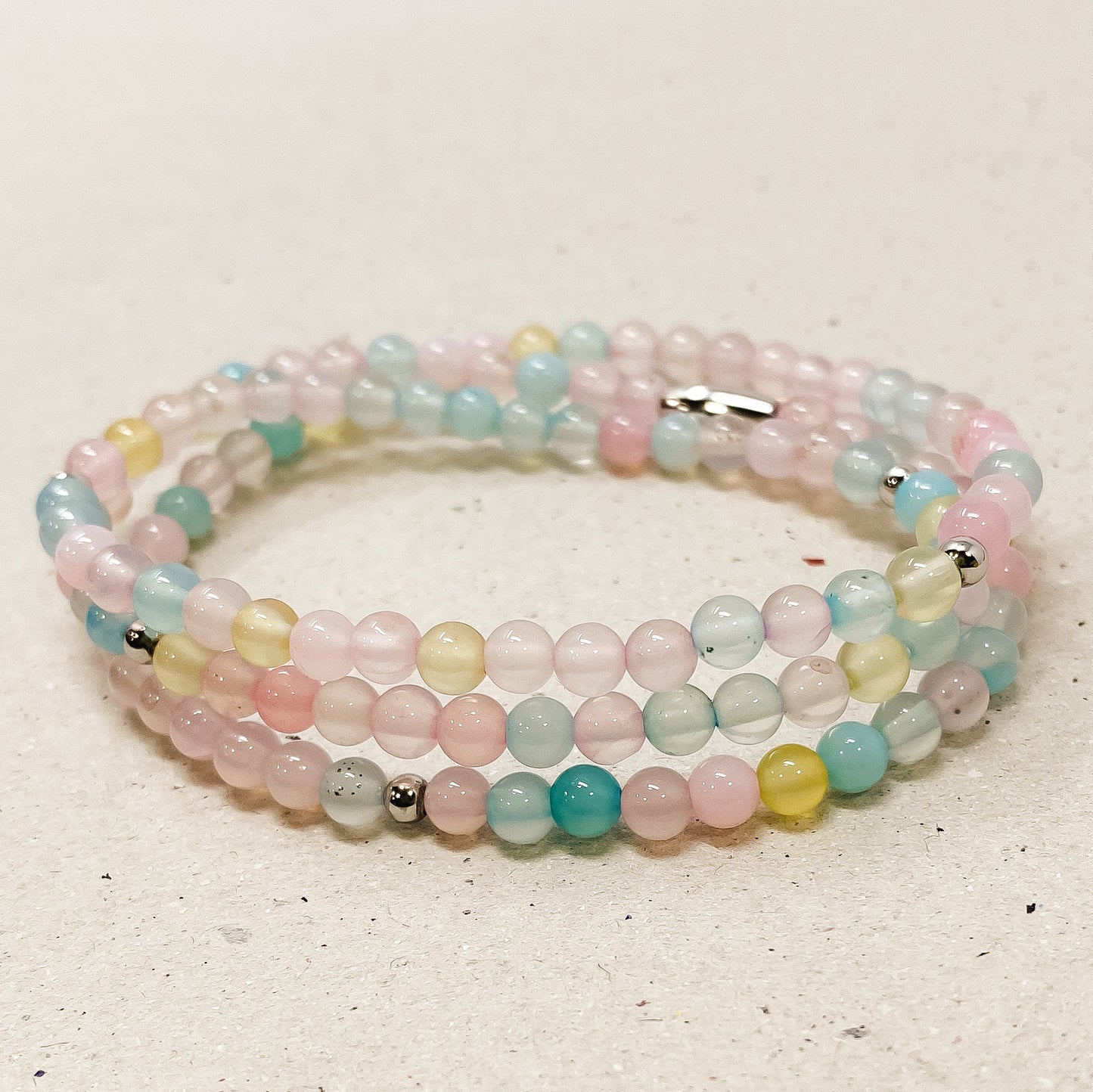 Rainbow Agate Gemstone Wrap Bracelet