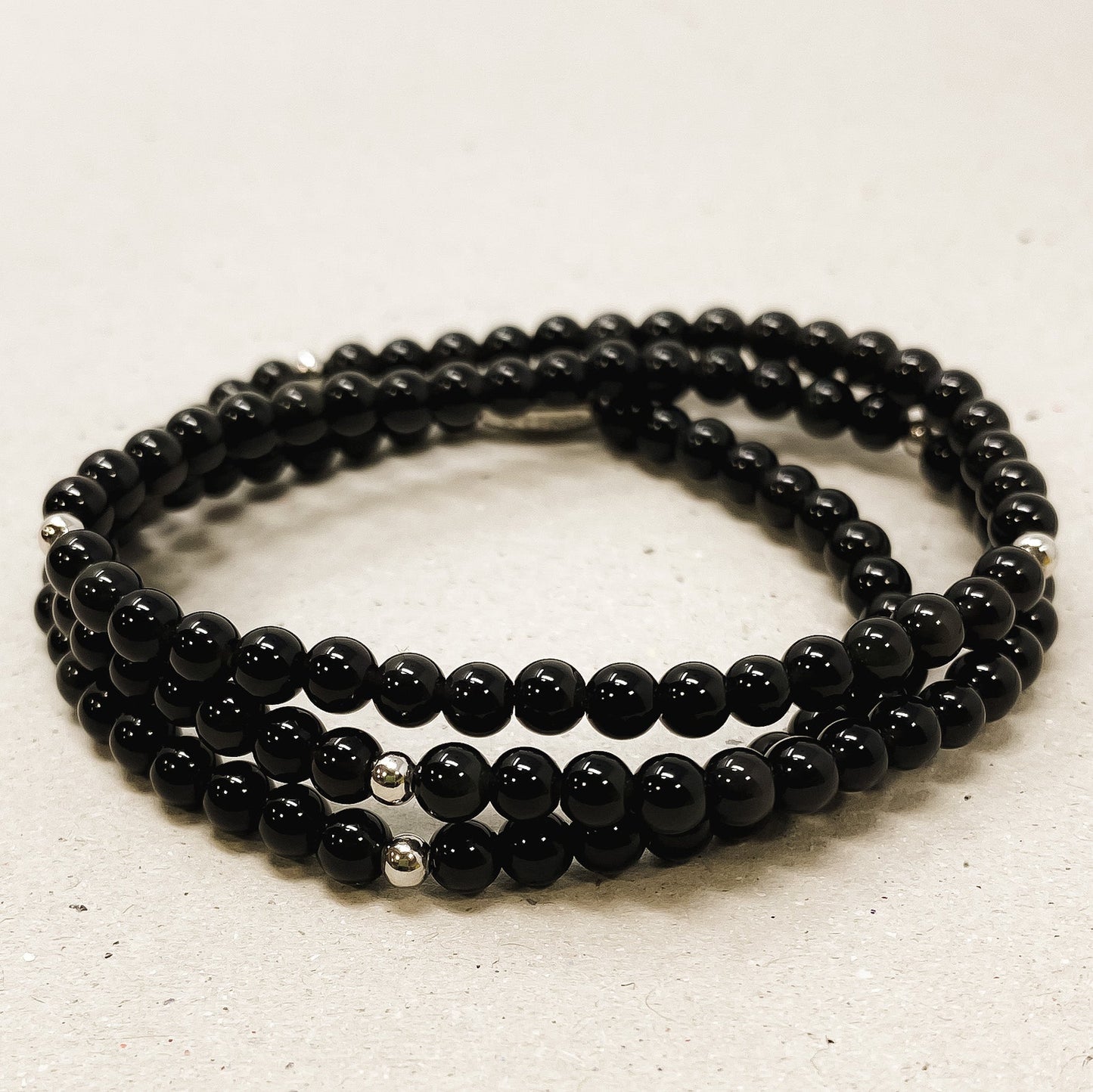 Onyx Gemstone Wrap Bracelet