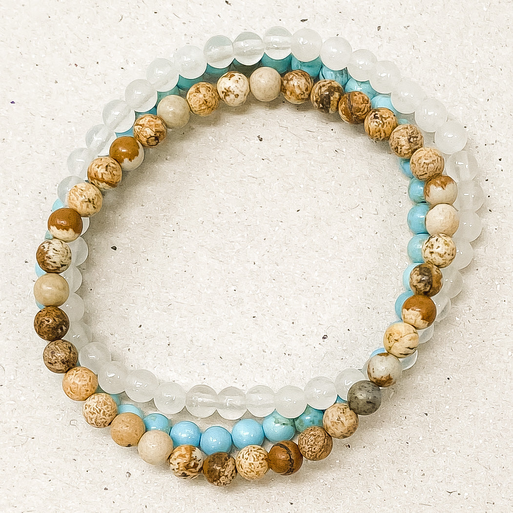 Soothing & Connection Gemstone Bracelet Stack