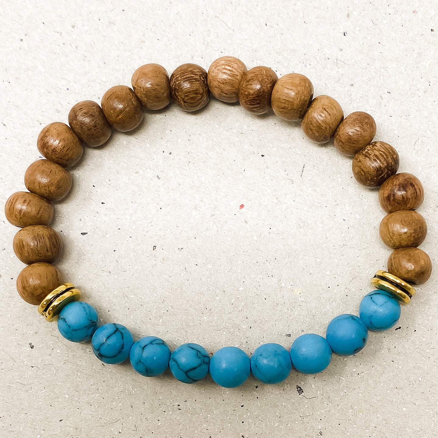 Turquoise & Bayong Wood Diffuser Bracelet