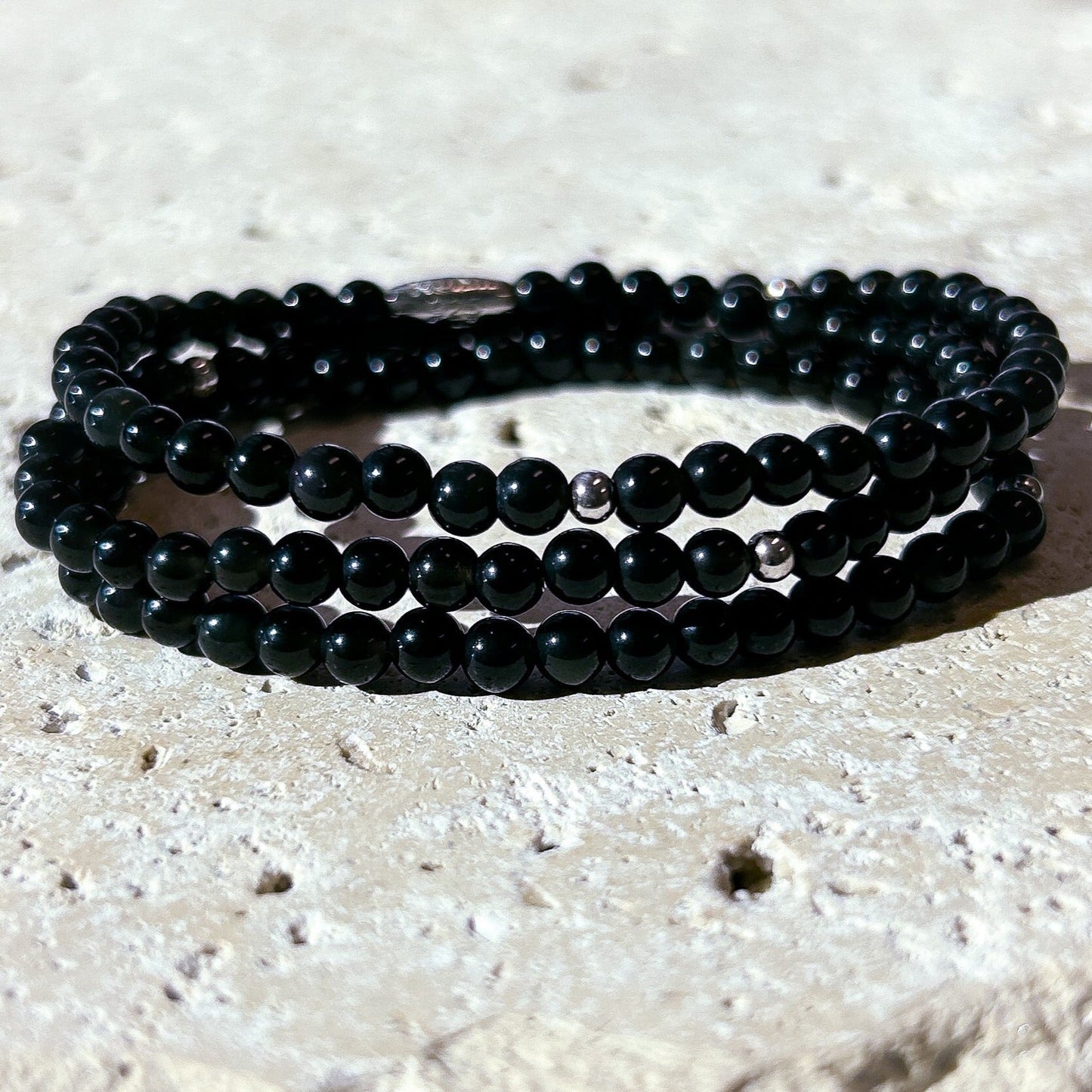 Onyx Gemstone Wrap Bracelet