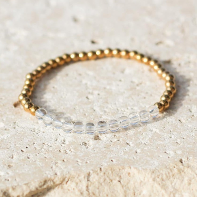 Clear Quartz Gemstone Bracelet - April Birthstone