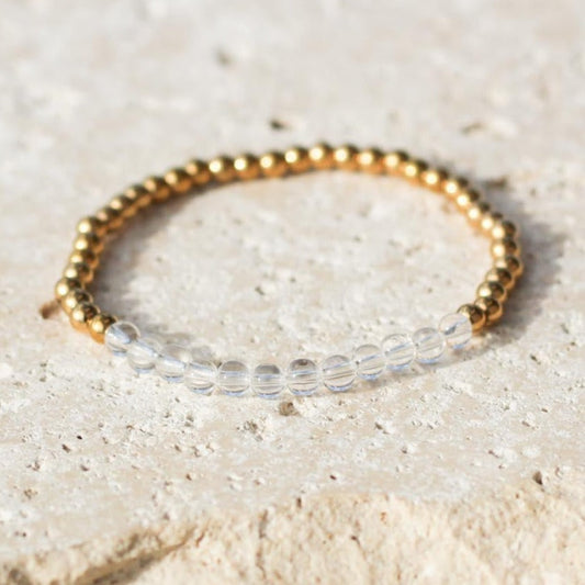 Clear Quartz Gemstone Bracelet - April Birthstone