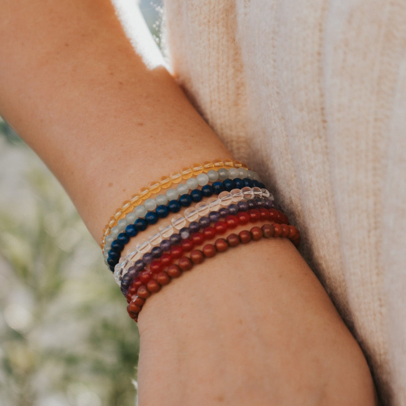 7 Chakra Gemstone Bracelet Stack