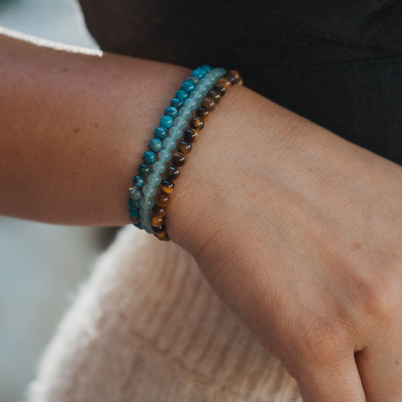 Connection & Dream Gemstone Bracelet Stack