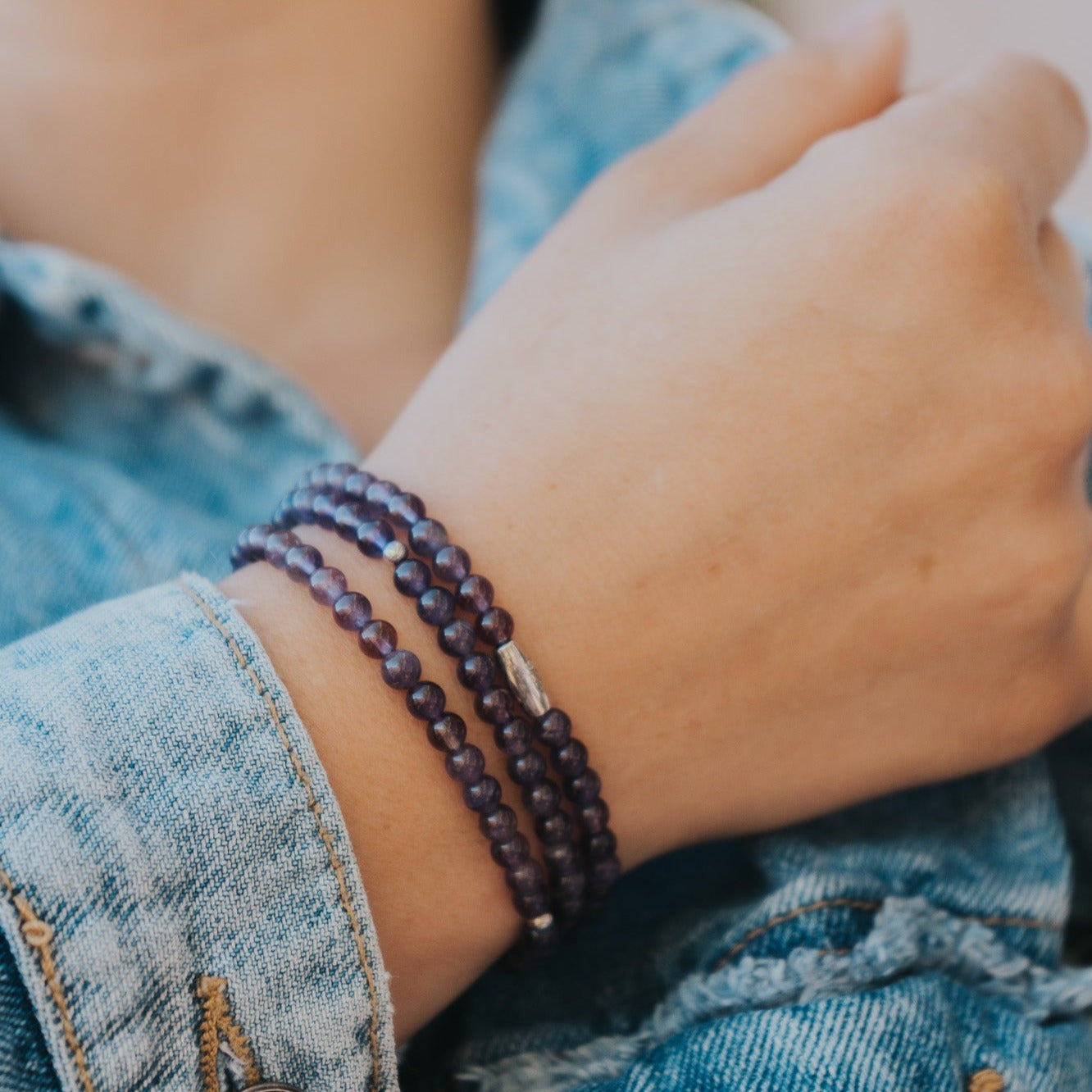 Amethyst Gemstone Wrap Bracelet