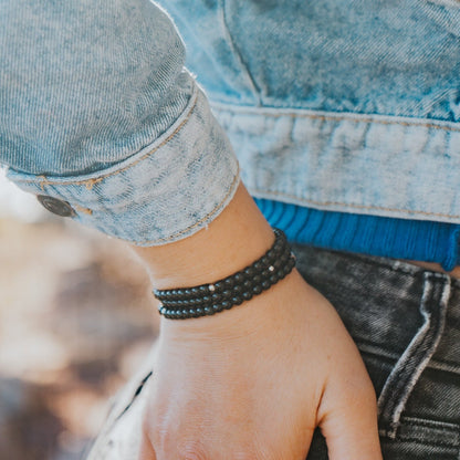 Onyx Gemstone Wrap Bracelet