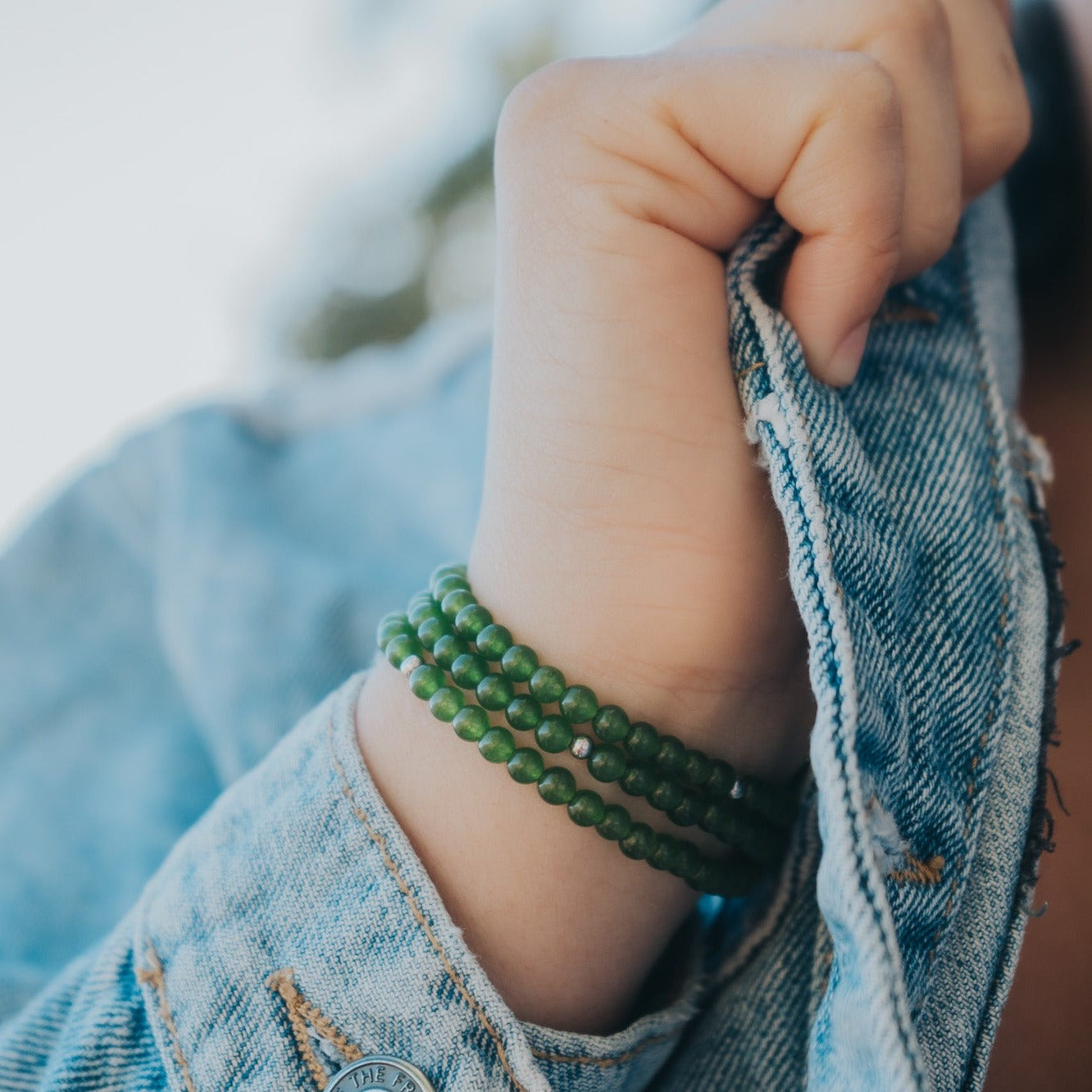 Green Jade Gemstone Wrap Bracelet