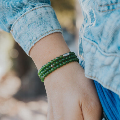 Green Jade Gemstone Wrap Bracelet