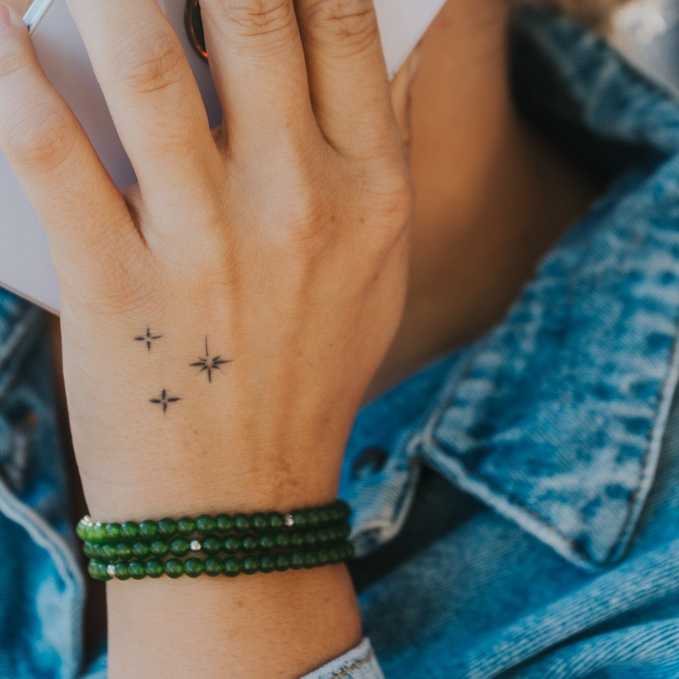 Green Jade Gemstone Wrap Bracelet