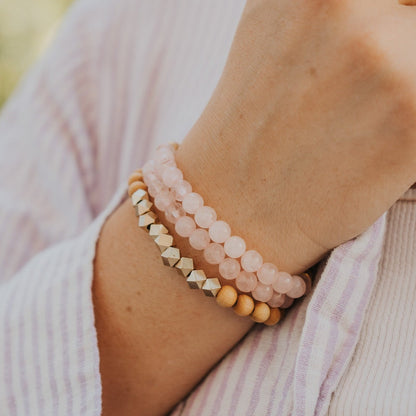 Sunstone & Rosewood Diffuser Stacking Bracelets