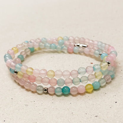 Rainbow Agate Gemstone Wrap Bracelet