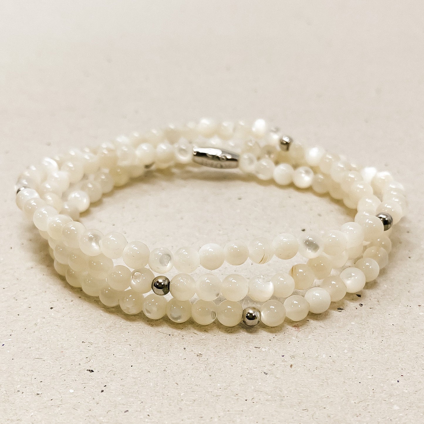 Pearlescent Jasper Gemstone Wrap Bracelet