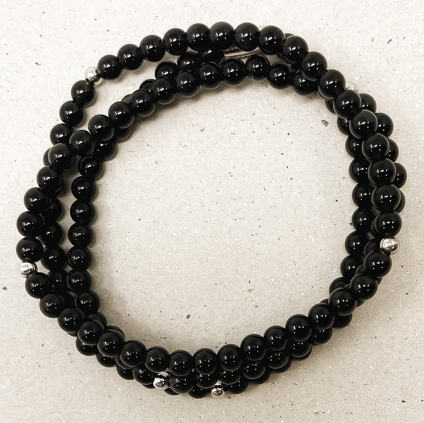 Onyx Gemstone Wrap Bracelet