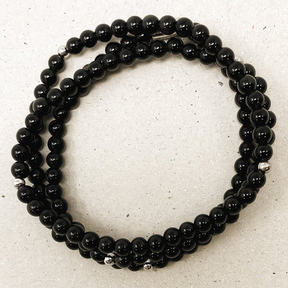 Onyx Gemstone Wrap Bracelet
