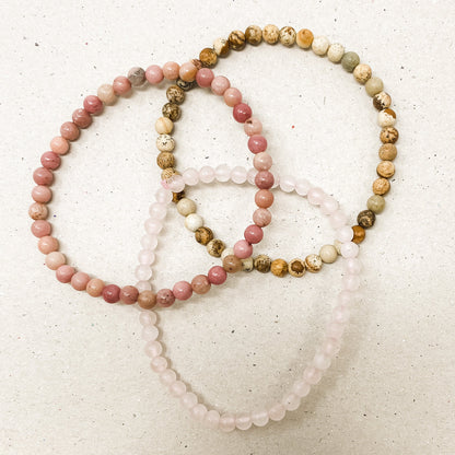 Love & Friendship Gemstone Bracelet Stack