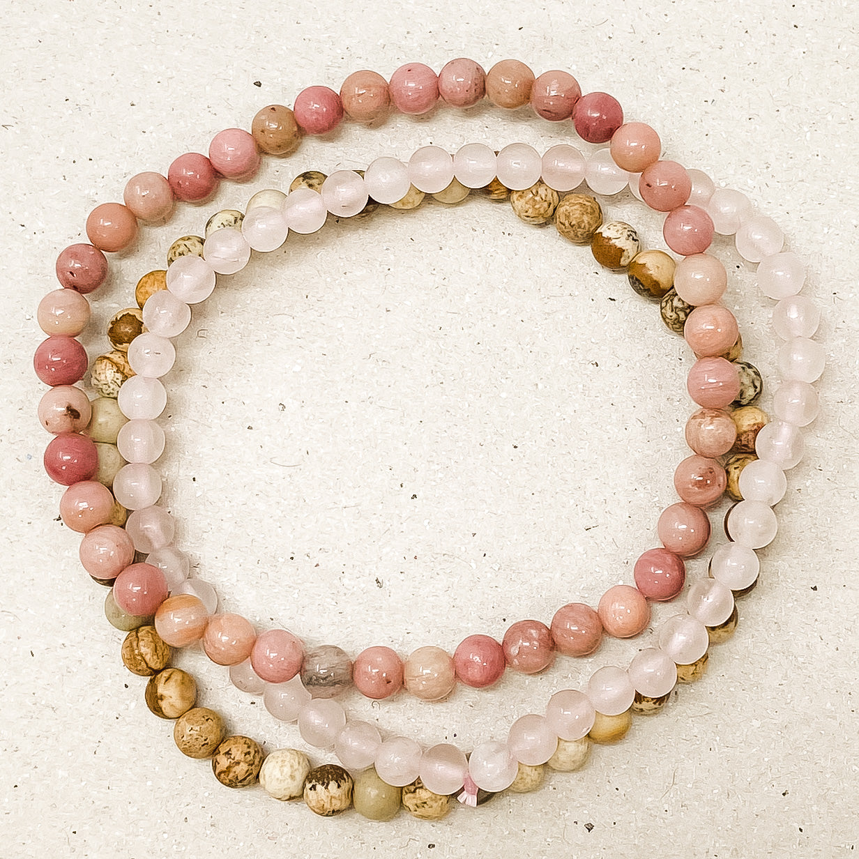 Love & Friendship Gemstone Bracelet Stack