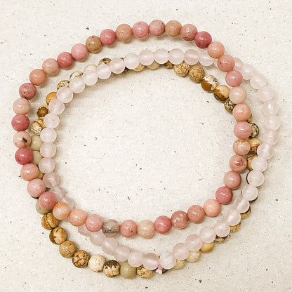 Love & Friendship Gemstone Bracelet Stack