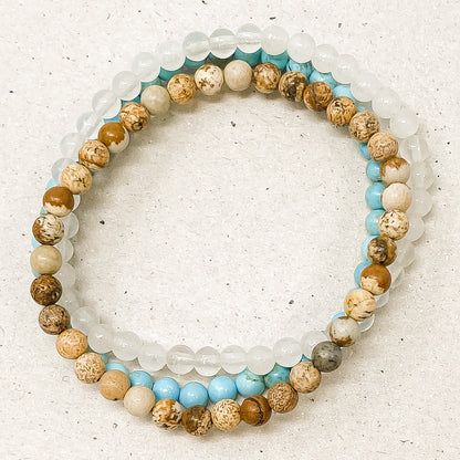Soothing & Connection Gemstone Bracelet Stack