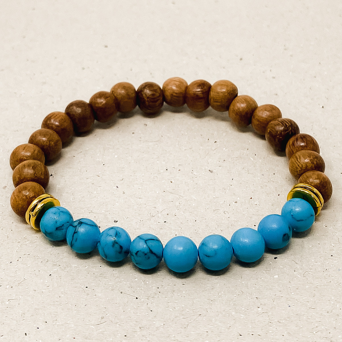 Turquoise & Bayong Wood Diffuser Bracelet