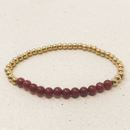 Ruby Red Jade Gemstone Bracelet - July Birthstone