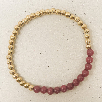 Ruby Red Jade Gemstone Bracelet - July Birthstone