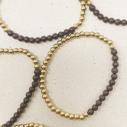 Garnet Gemstone Bracelet - January Birthstone