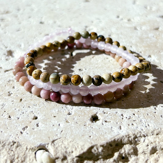 Love & Friendship Gemstone Bracelet Stack