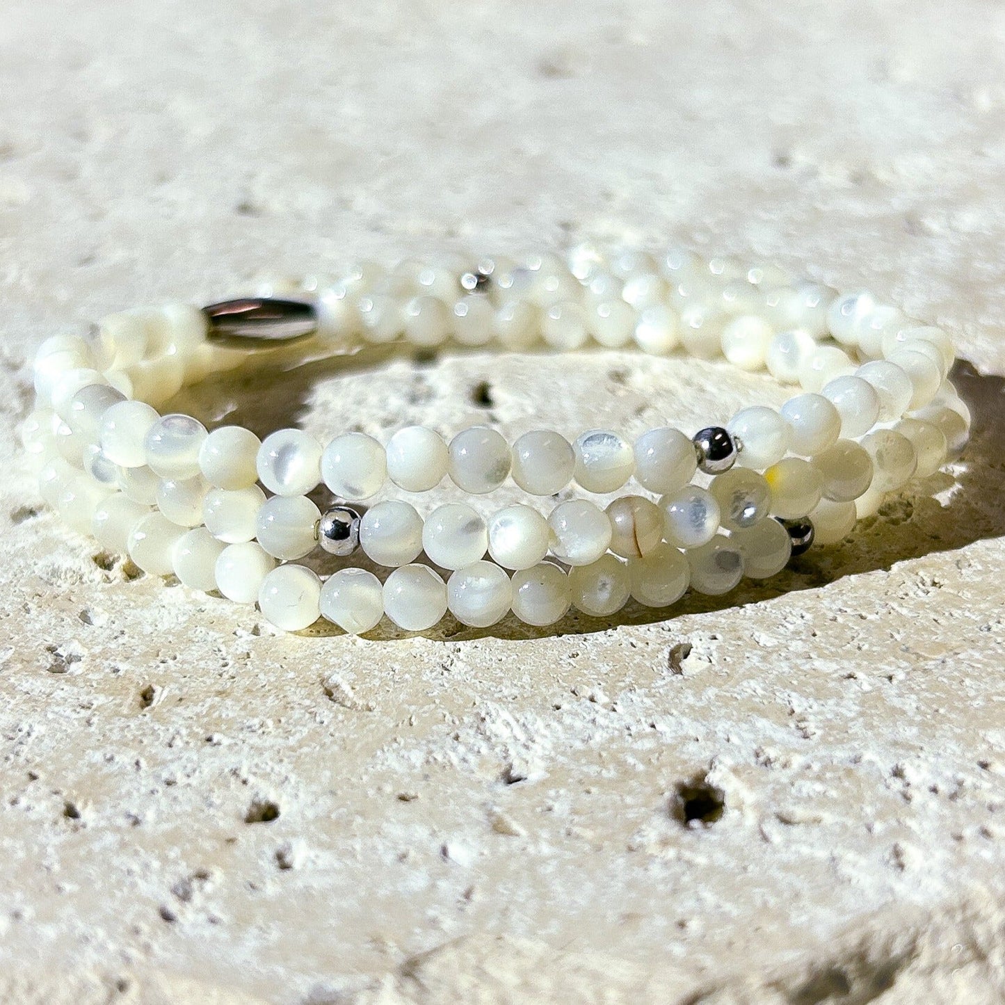 Pearlescent Jasper Gemstone Wrap Bracelet