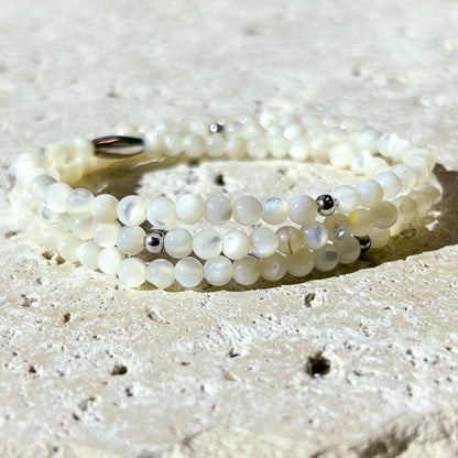 Pearlescent Jasper Gemstone Wrap Bracelet